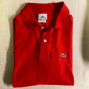 Men’s Lacoste red short sleeve polo